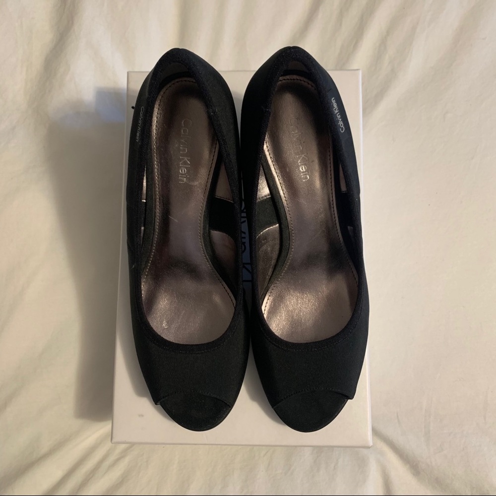 Calvin Klein peep toe heels